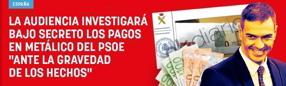 La Audiencia investigará bajo secreto los pagos en metálico del PSOE ante la gravedad de los hechos