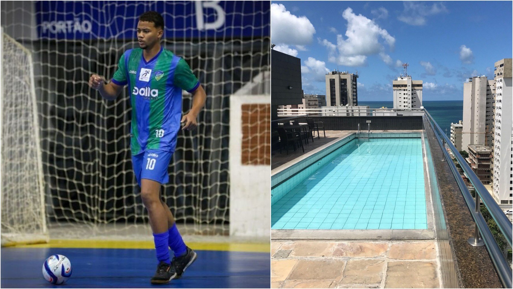 Luis Felipe Gomes de Jesús y el hotel del suceso.