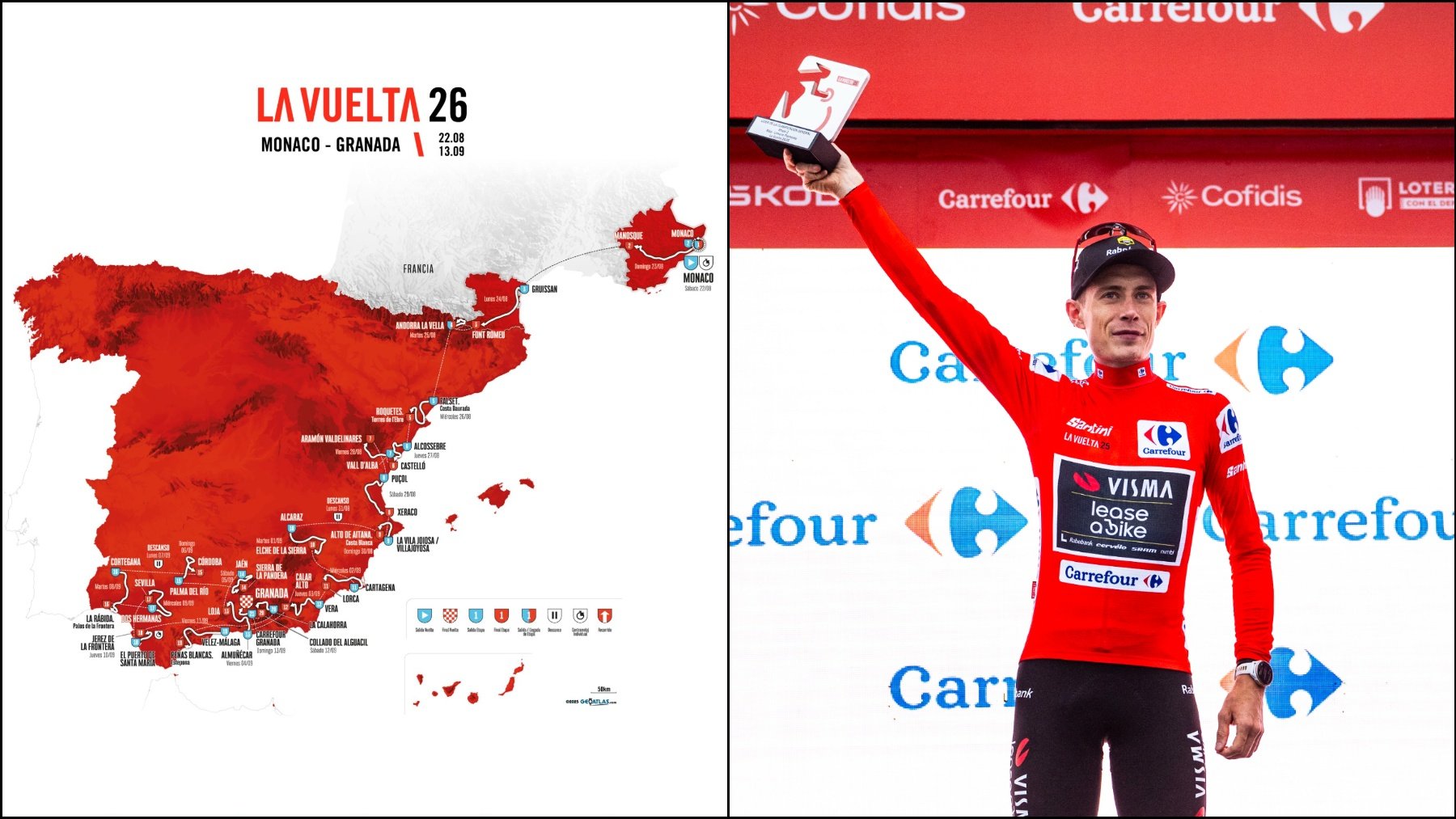 La Vuelta a España 2026 comenzará en Mónaco, evitará el norte y Madrid tras los boicots y acabará en Granada