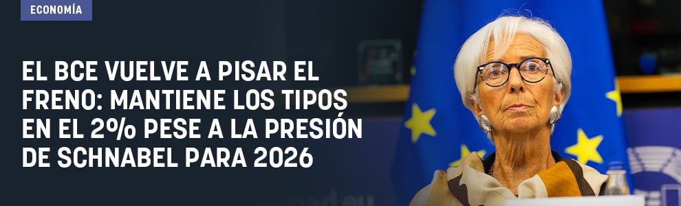 El BCE vuelve a pisar el freno: mantiene los tipos en el 2% pese a la presión de Schnabel para 2026&nbsp;