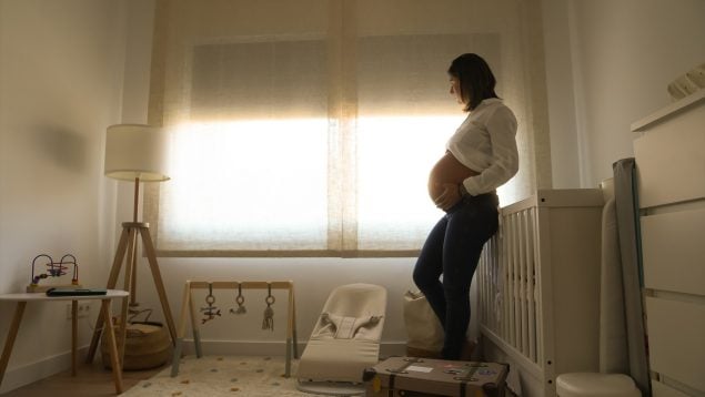 Una mujer embarazada, a 28 de octubre de 2025, en Barcelona.