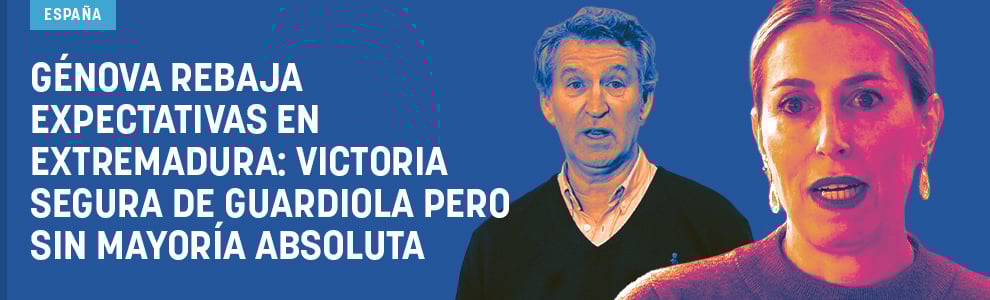 Génova rebaja expectativas en Extremadura: victoria segura de Guardiola pero sin mayoría absoluta