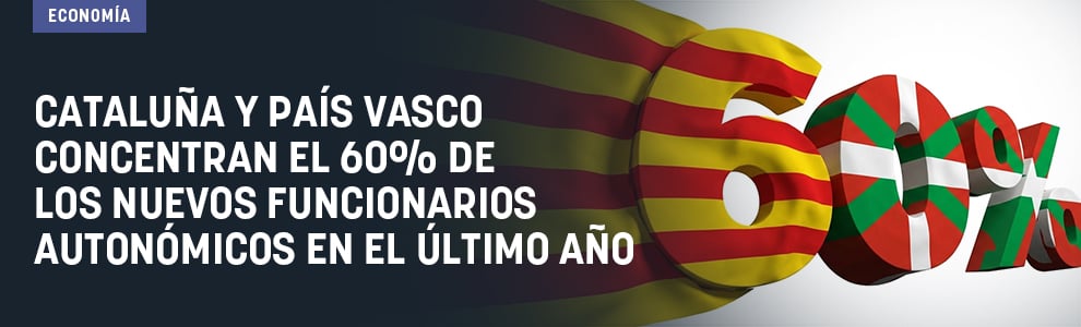 Cataluña y País Vasco concentran el 70% de los nuevos funcionarios autonómicos en el último año