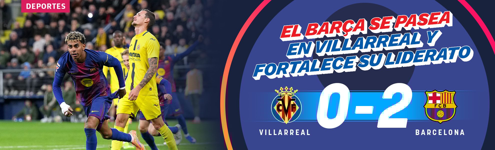 El Barcelona se pasea en Villarreal y fortalece su liderato