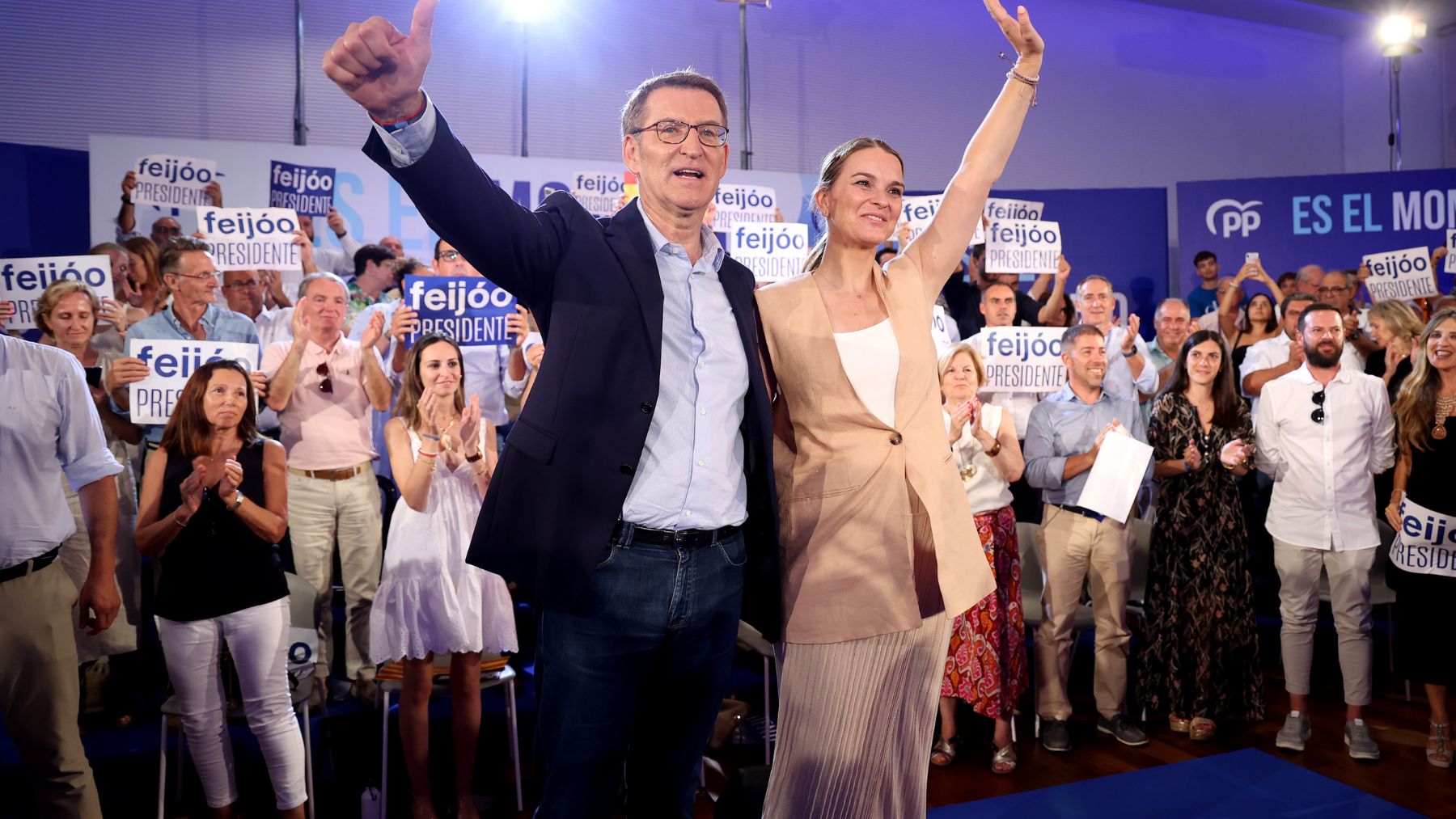 Feijóo y Prohens en un acto electoral del PP. (Ep)