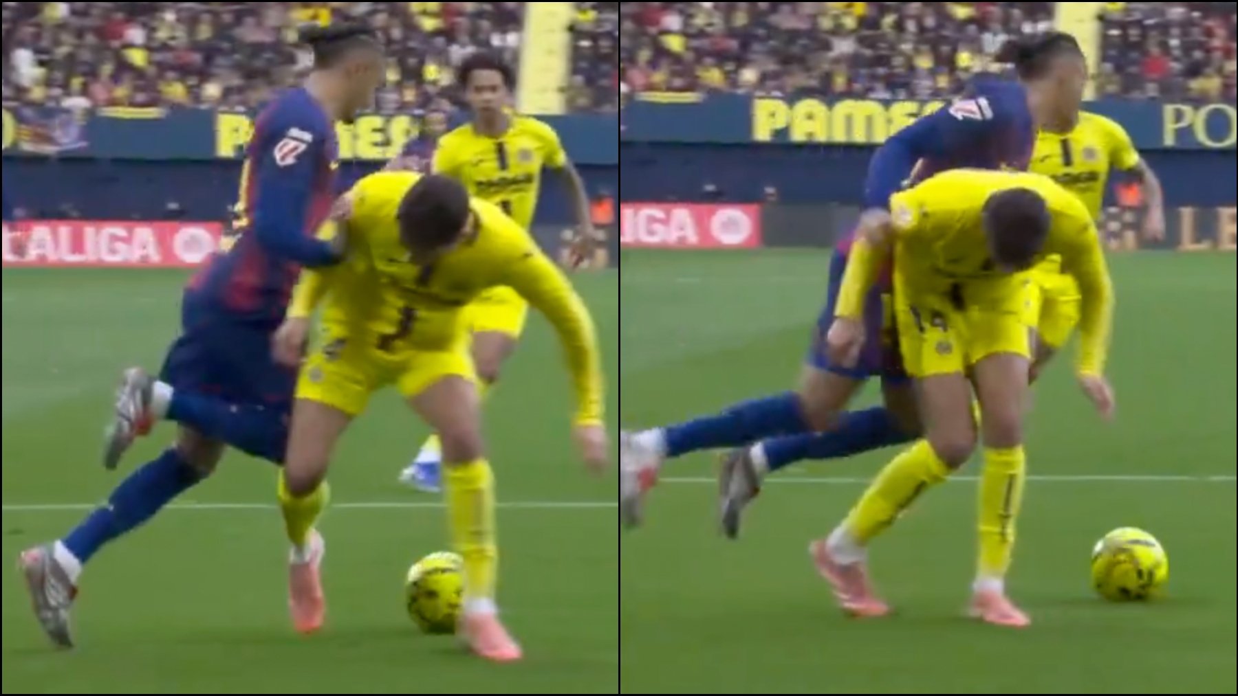 Así fue el penalti a Raphinha.