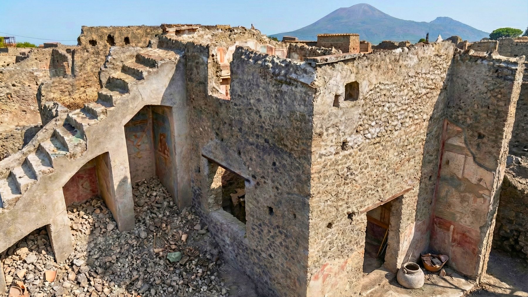 Máxima expectación entre los arqueólogos tras encontrar una escalera que lleva a una zona oculta de Pompeya