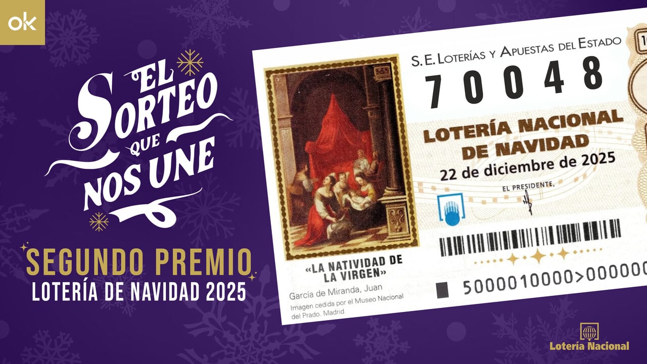 El 70.048, segundo premio de la Lotería de Navidad 2025