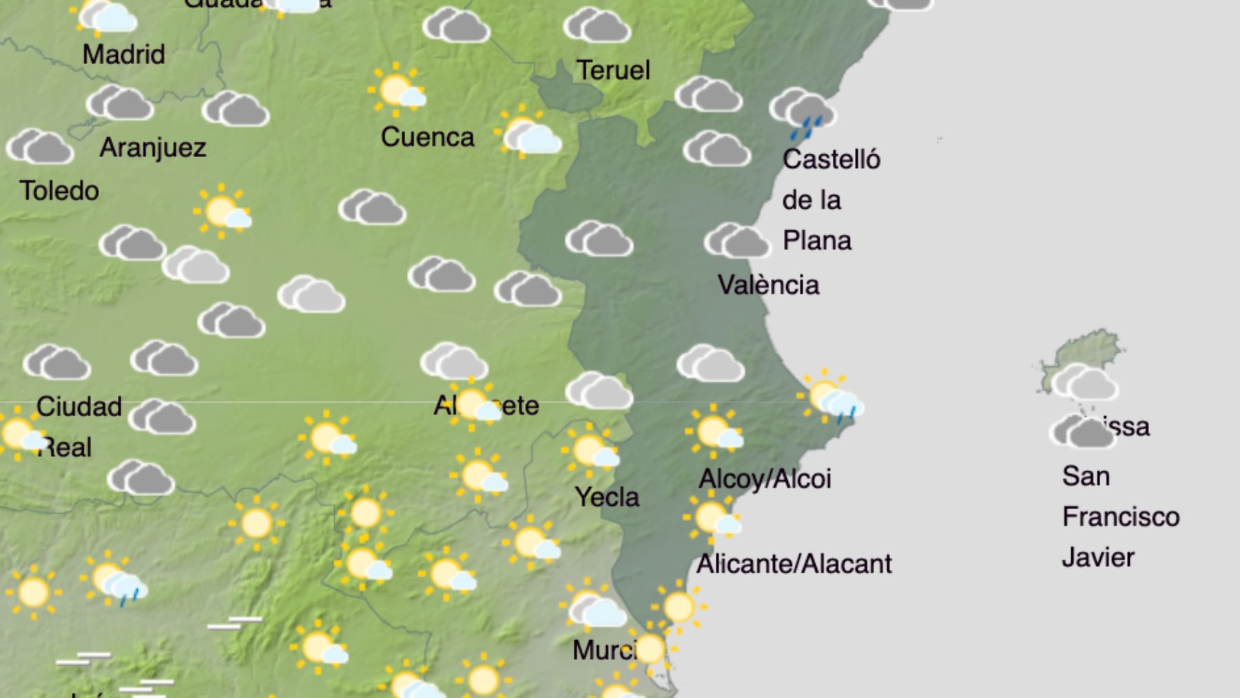 Nochebuena con lluvias y temperaturas al alza en la Comunidad Valenciana: confirmado por la AEMET