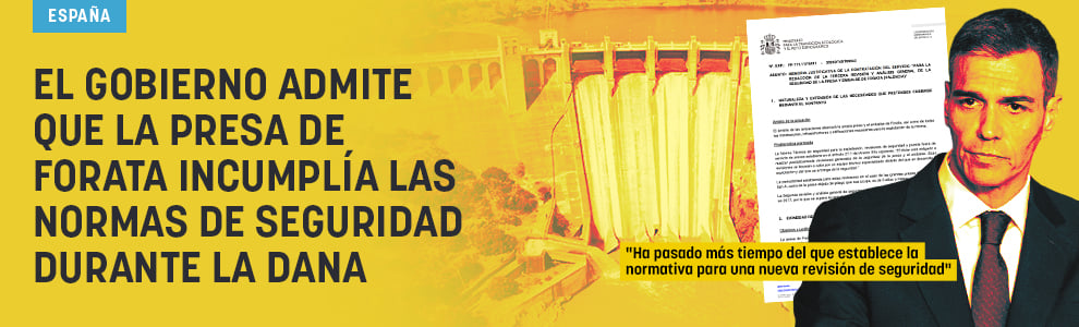 El Gobierno admite que la presa de Forata incumplía las normas de seguridad durante la DANA