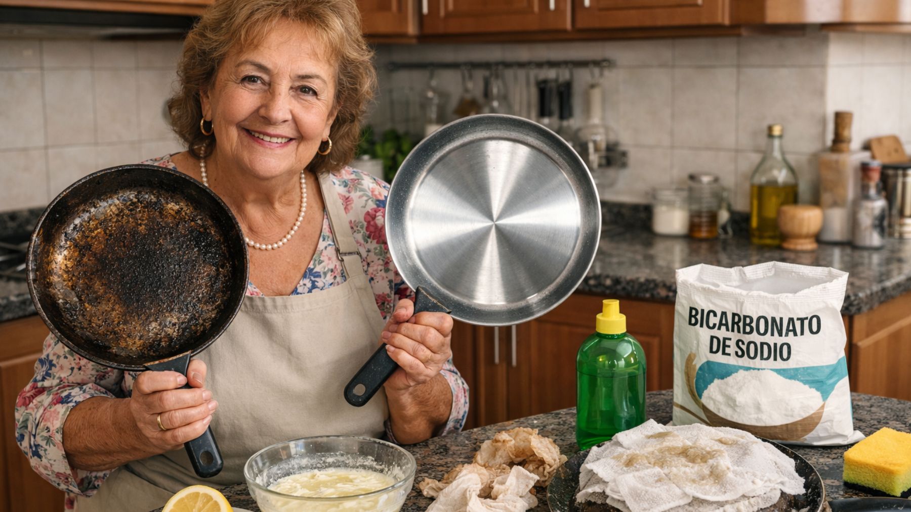 Ver para creer: el sencillo truco de una abuela zaragozana para abrillantar el fondo de las sartenes sin frotar