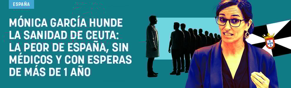 Mónica García hunde la sanidad de Ceuta: la peor de España, sin médicos y con esperas de más de 1 año