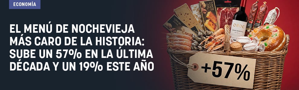 El menú de Nochevieja más caro de la historia: sube un 57% en la última década y un 19% este año