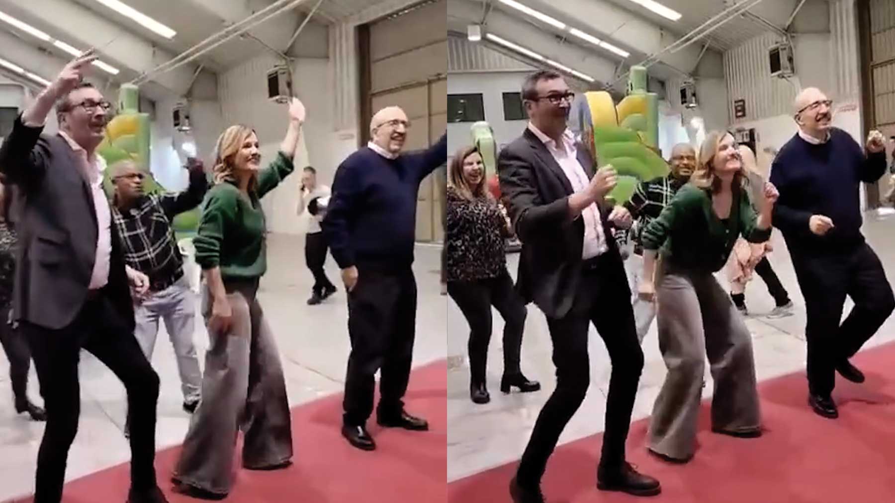 Pilar Alegría a lo Leticia Sabater: visita un secadero de jamones y acaba jugando a