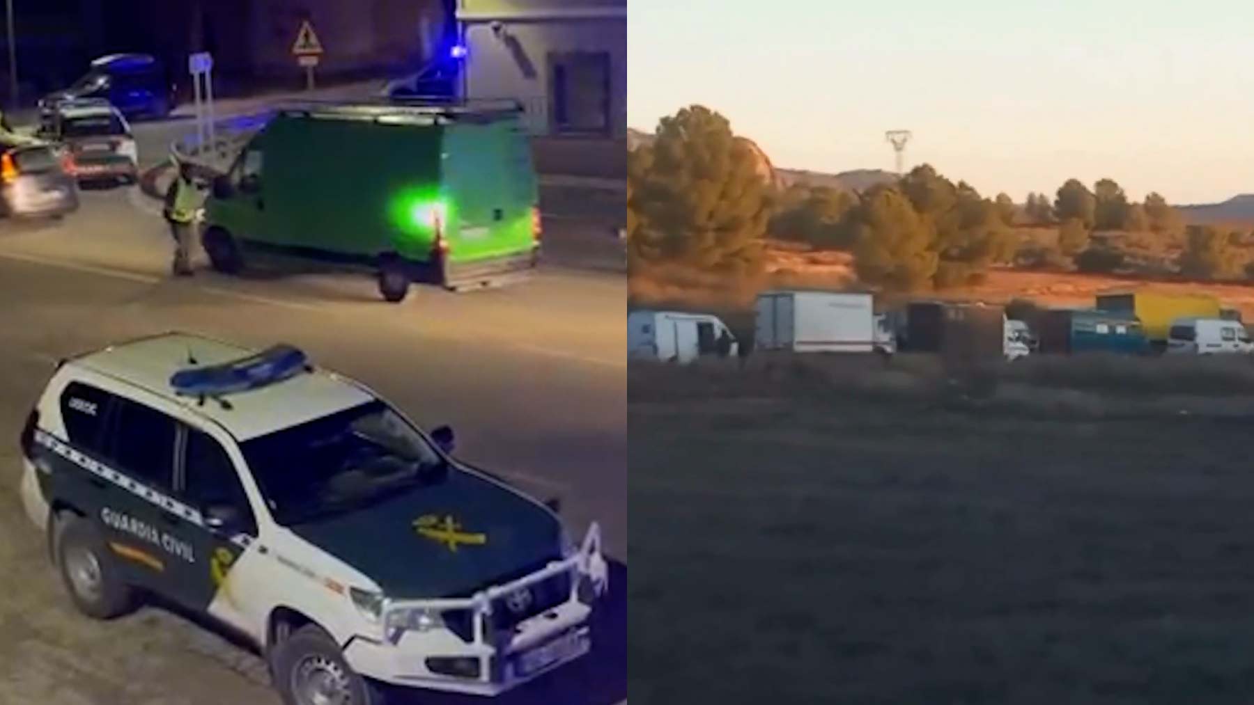 Una decena de guardias civiles heridos y vehículos policiales destrozados en una rave ilegal en Albacete