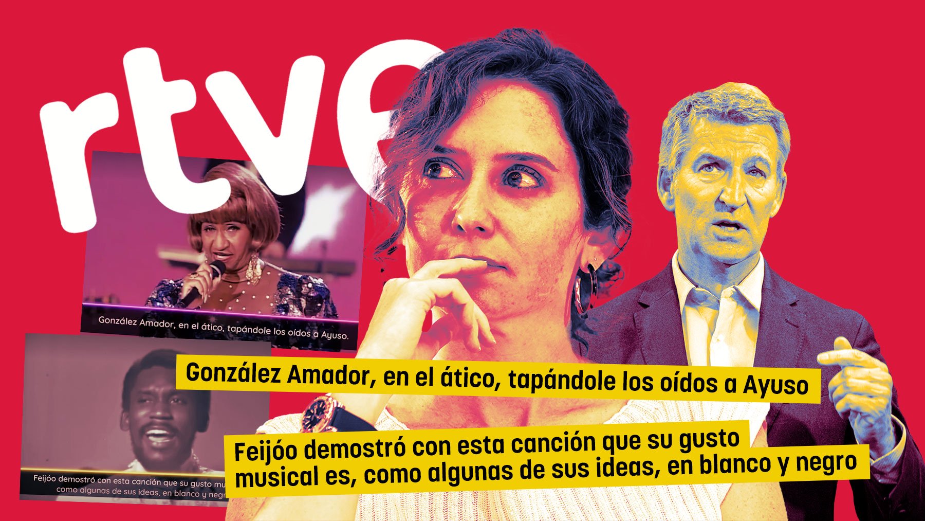 La TVE sanchista desatada contra Ayuso y Feijóo en Nochevieja: Sus ideas son en blanco y negro