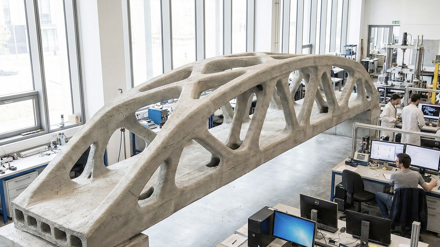 Posible terremoto industrial: crean un hormigón impreso en 3D que absorbe un 142% más CO2 que el normal