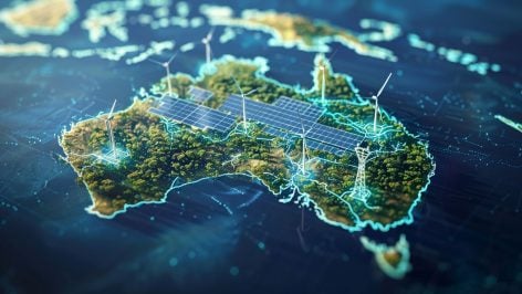 Energías renovables como la solar y la eólica están alcanzando un relevante grado de desarrollo en Australia. Generado por IA.