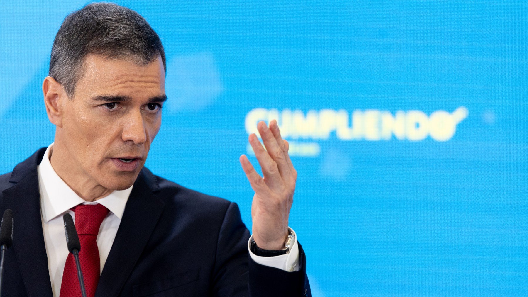 Pedro Sánchez, en una comparecencia. (EP)