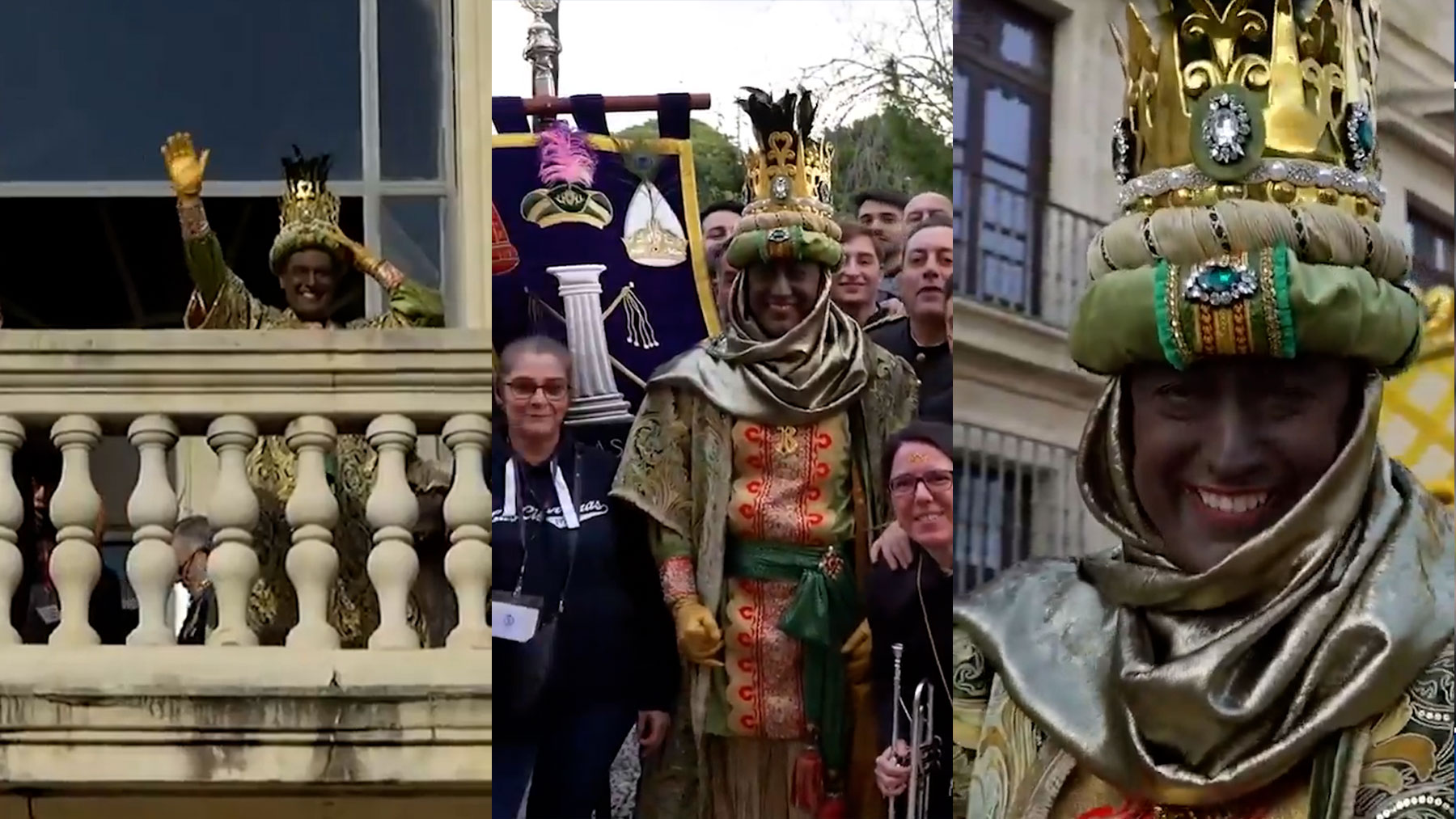 Moreno cumple su sueño de ser el rey Baltasar en la cabalgata de Sevilla: Es una noche mágica