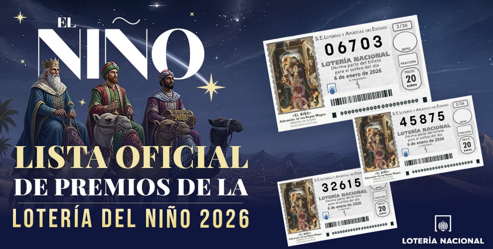 Lista oficial de todos los premios que han salido en la Lotería del Niño 2026