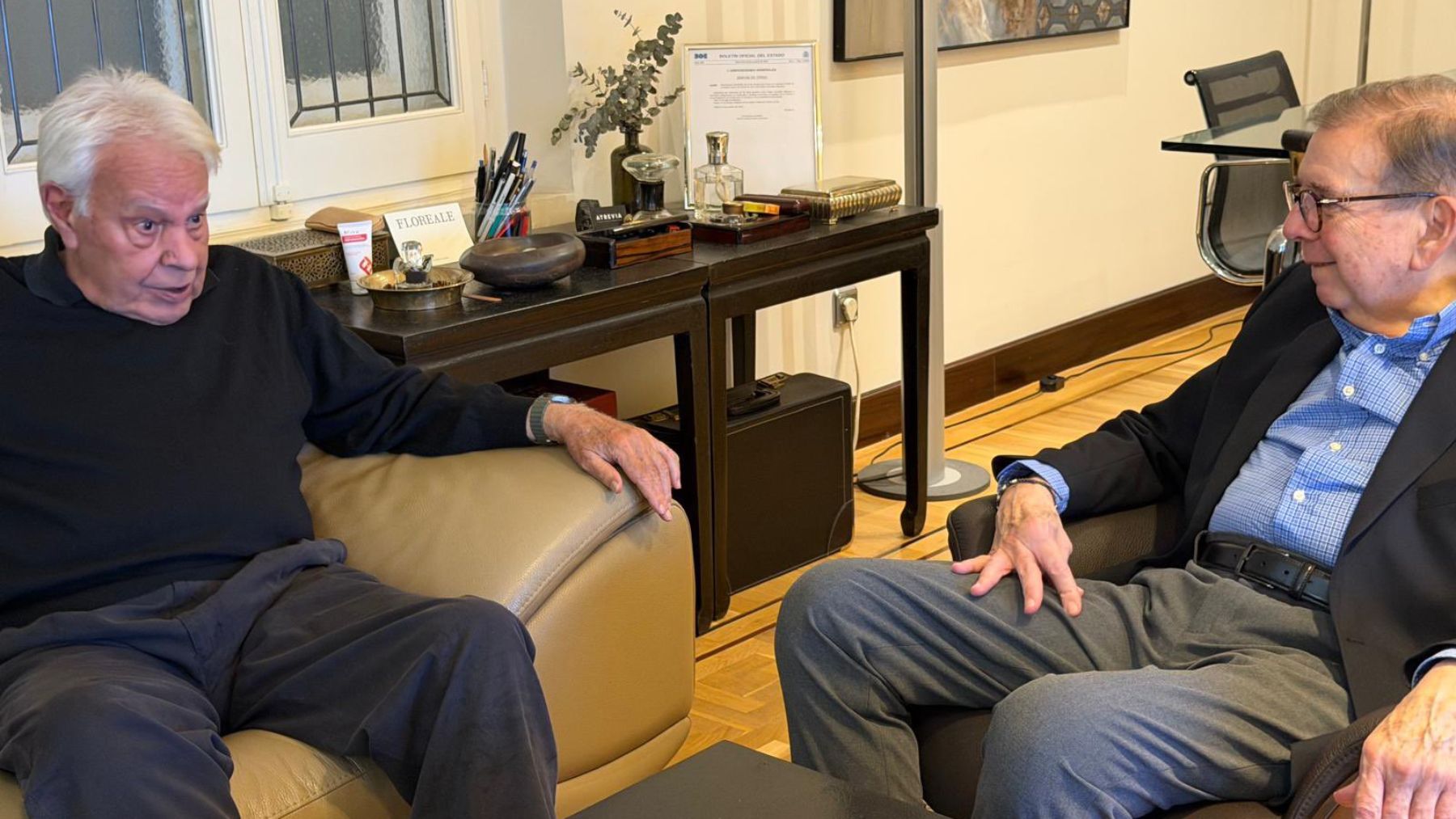 Edmundo se reúne con Felipe González: Los procesos de transición democrática no son lineales ni simples