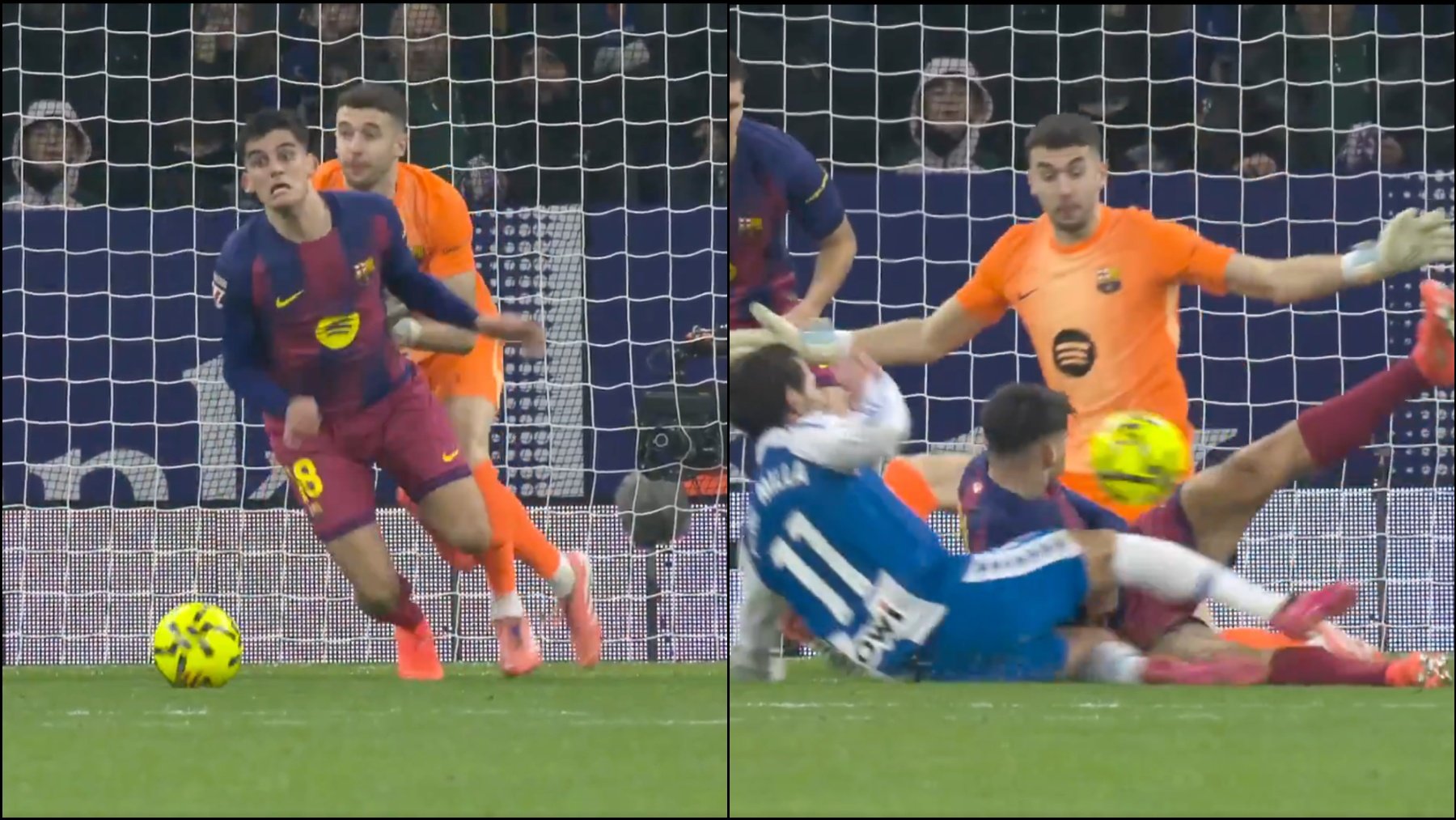 Mateu Lahoz revela que la FIFA prohíbe el empujón de Joan García a Gerard Martín: Era libre indirecto