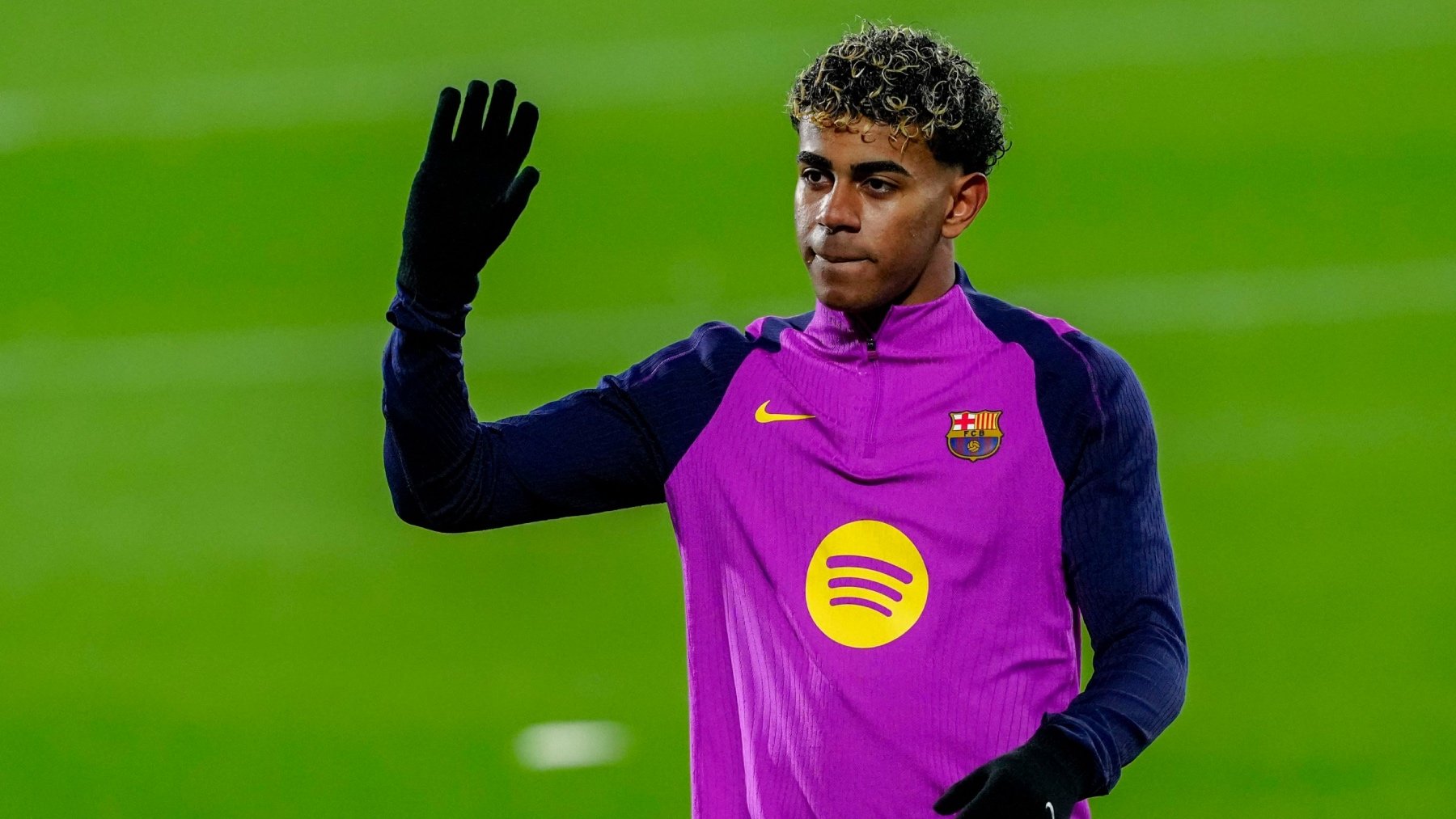 Lamine Yamal, en un entrenamiento. (EFE)