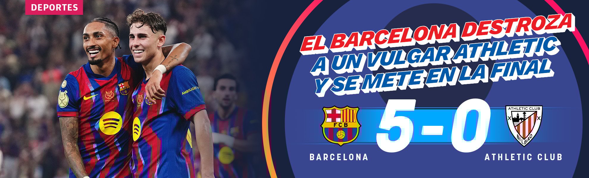 El Barcelona destroza a un vulgar Athletic y se mete en la final