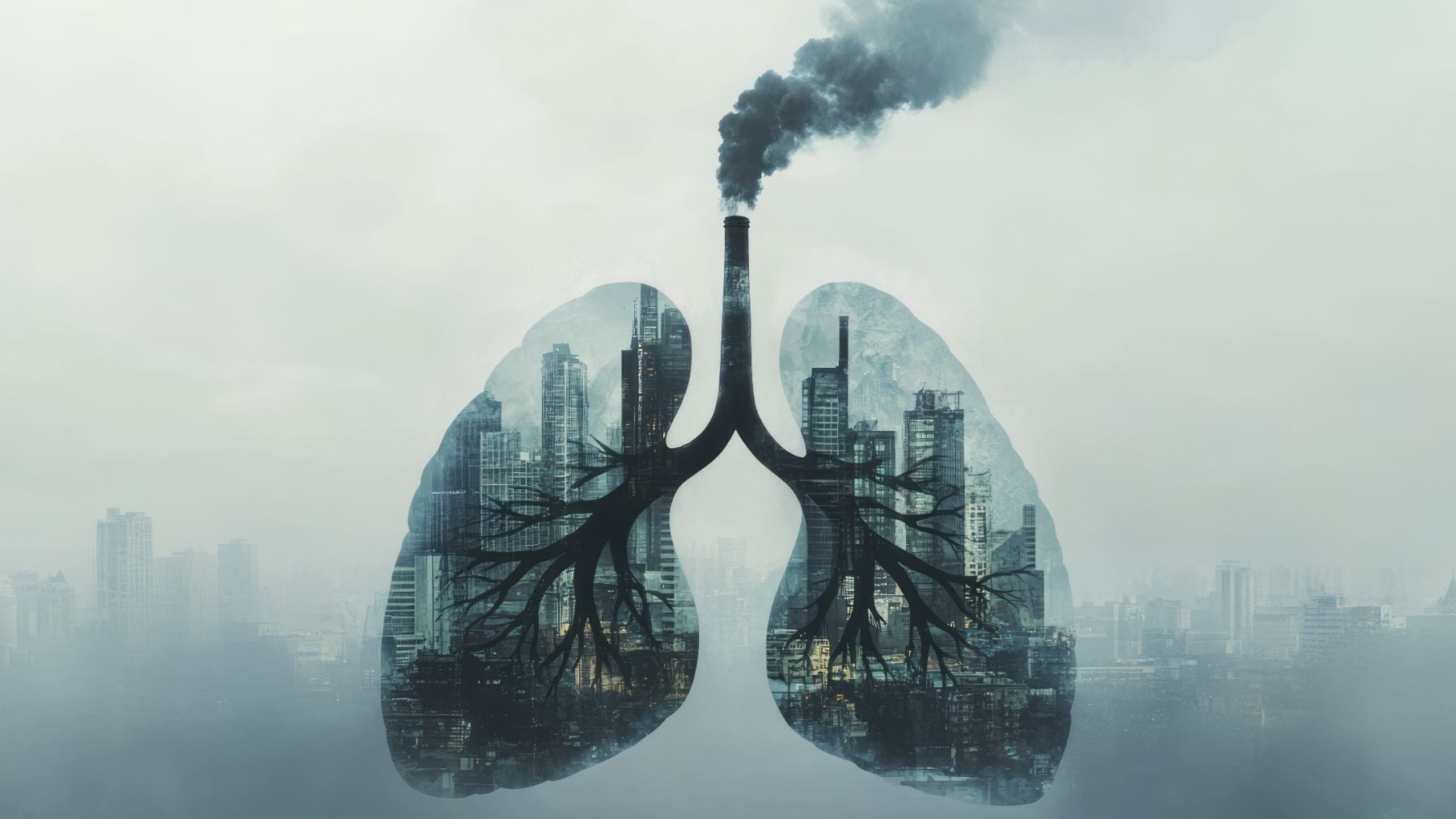 La contaminación del aire está relacionada con un mayor riesgo de enfermar gravemente. Generado por IA.