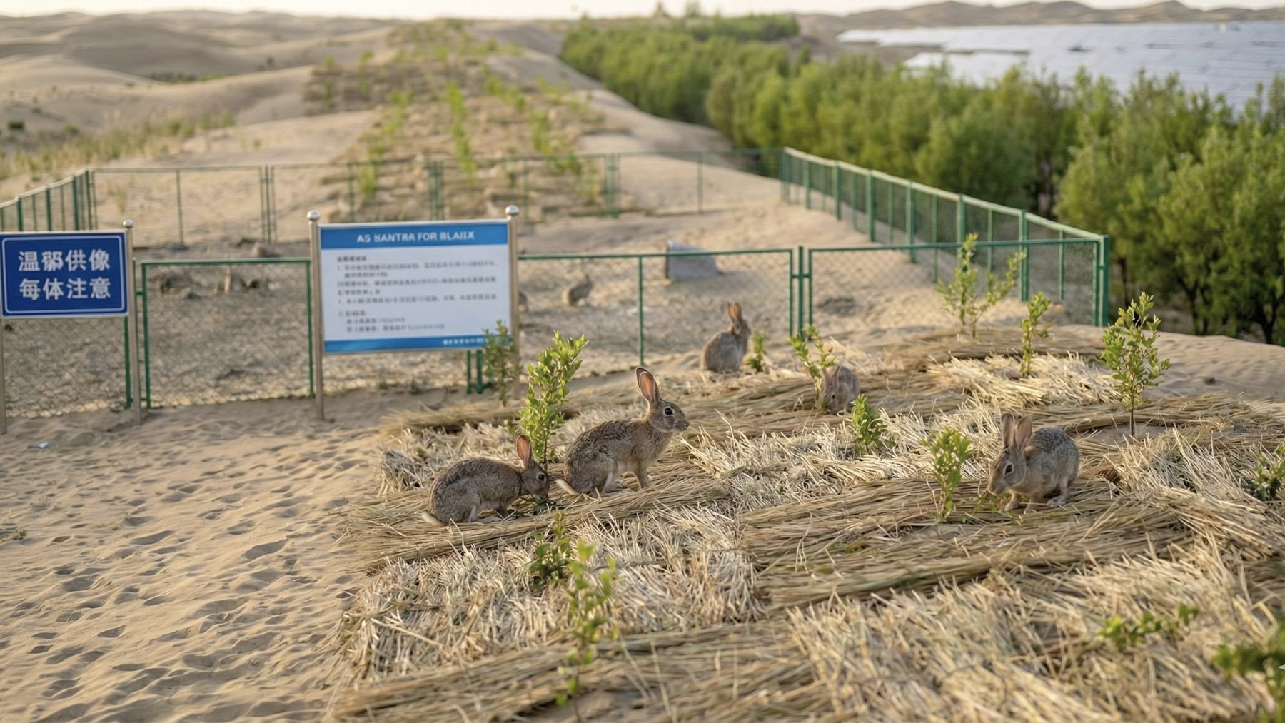 China deja a todo el mundo sin palabras: usan sauces y 1,2 millones de conejos para evitar la desertificación del suelo