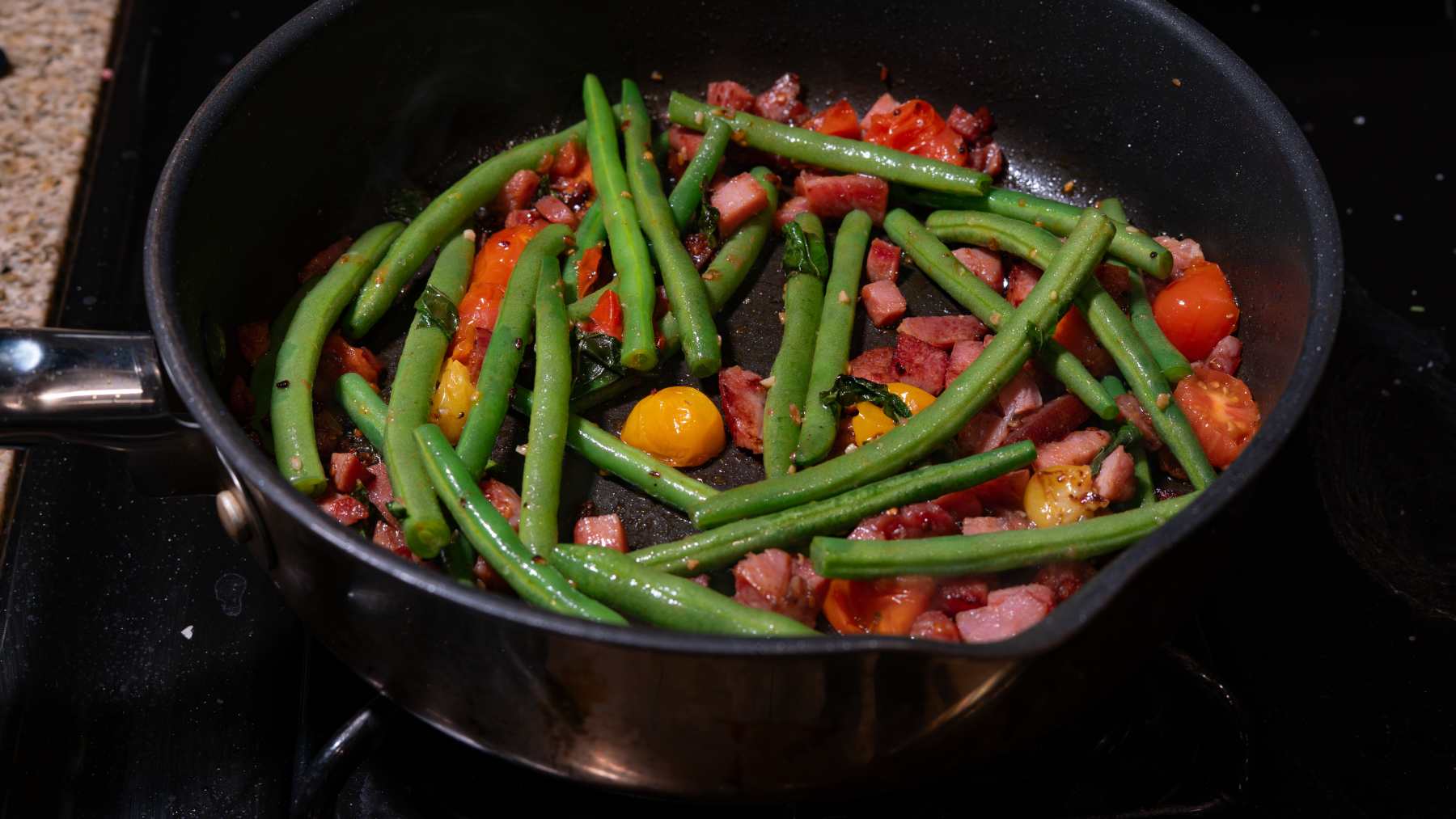 Judías verdes con jamón en Thermomix.