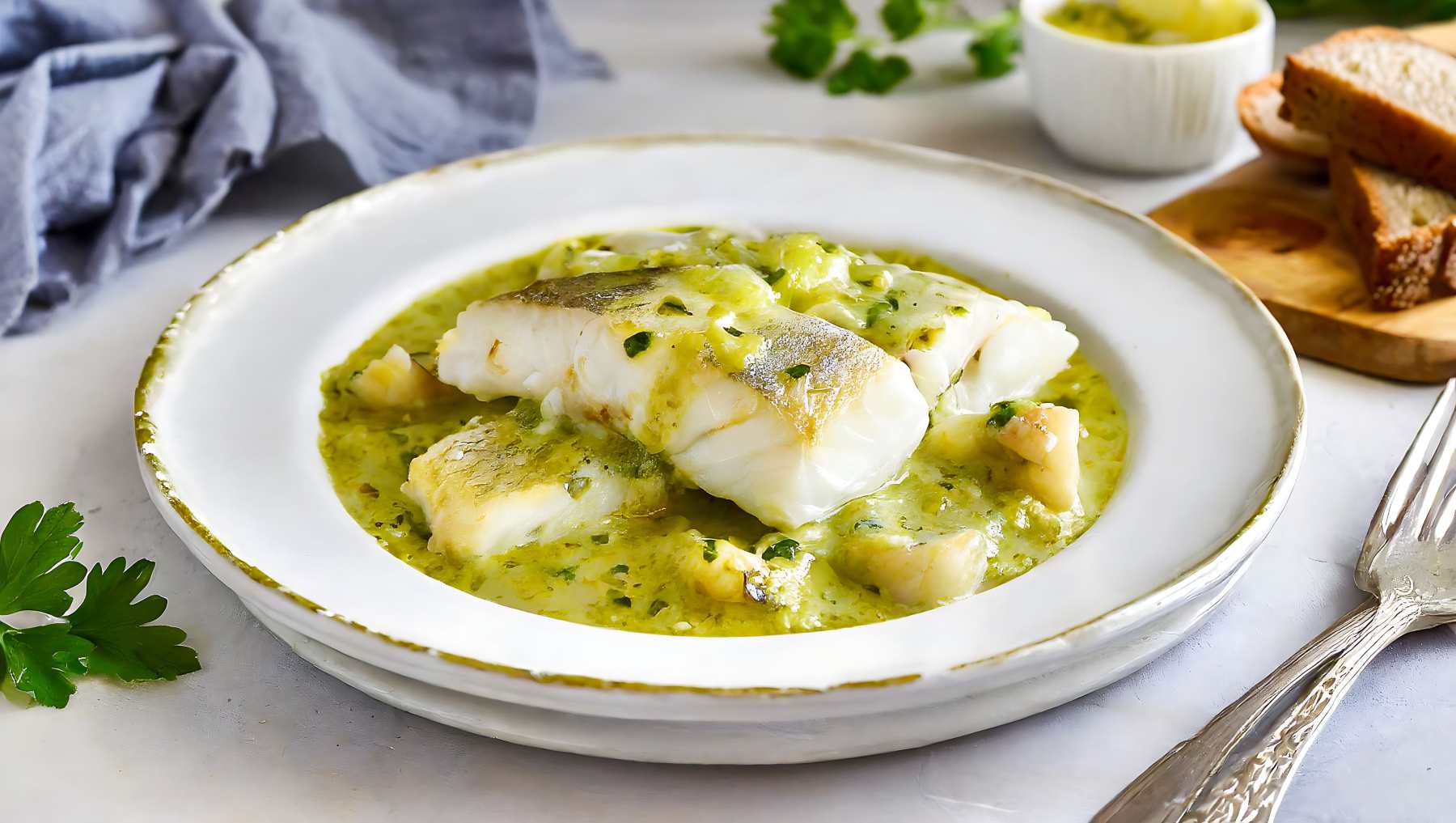 Merluza en salsa verde.