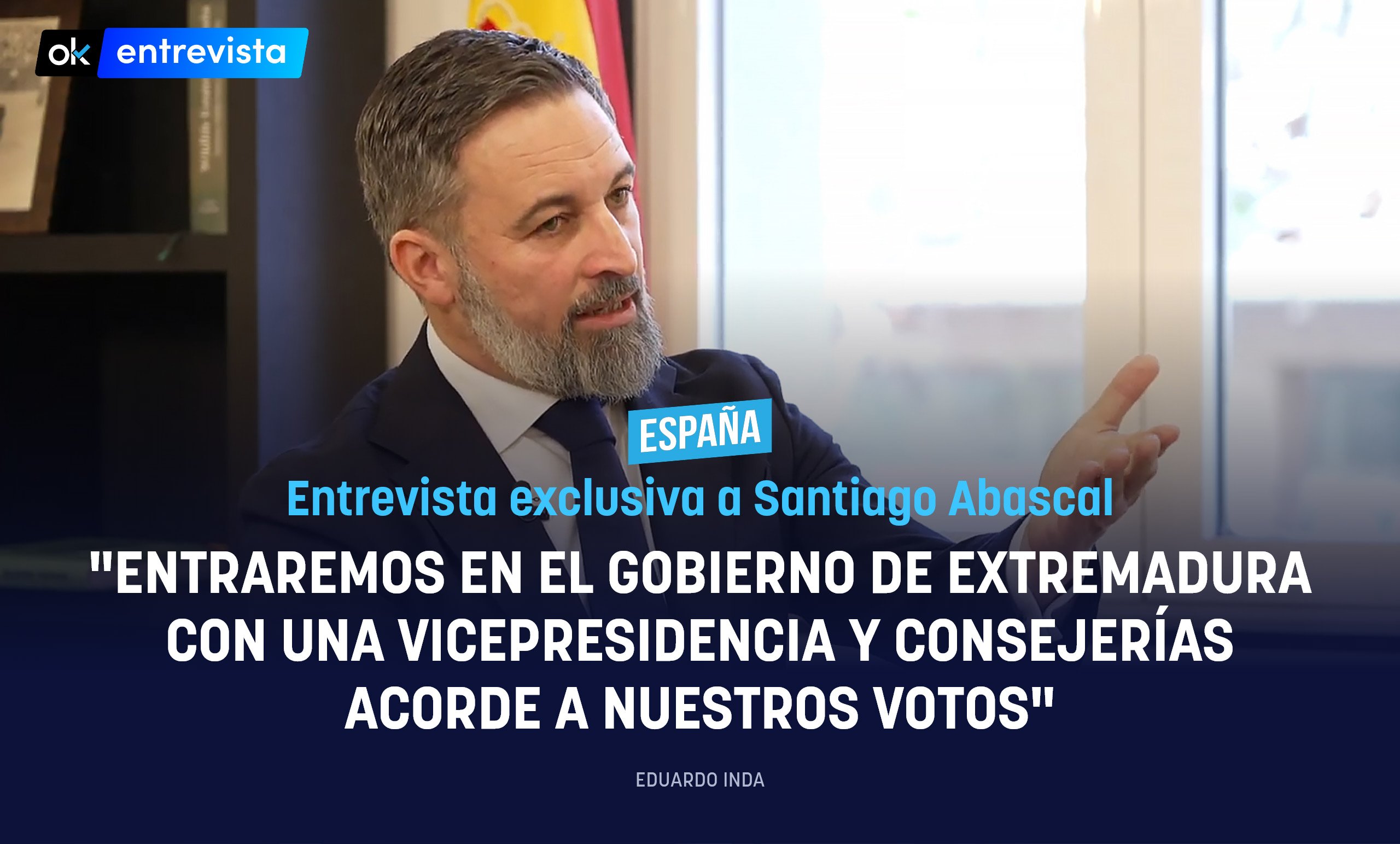 Abascal: Entraremos en el Gobierno extremeño con una vicepresidencia y consejerías acorde a los votos