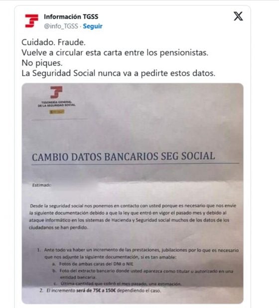 Seguridad Social carta