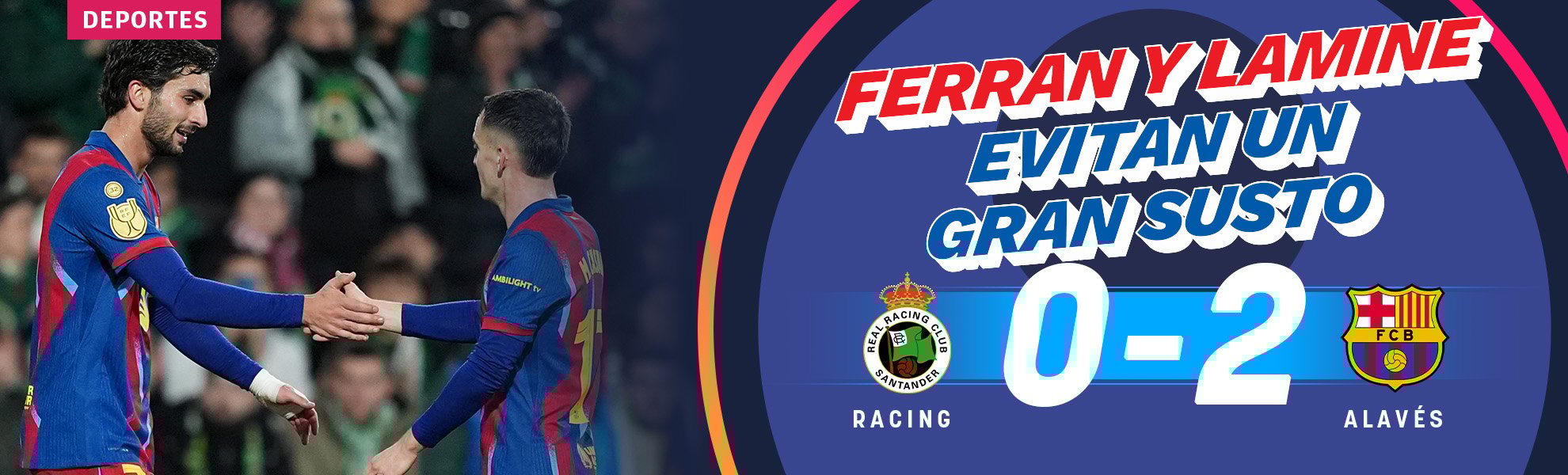 Ferran Torres evita un susto del Barcelona en Santander