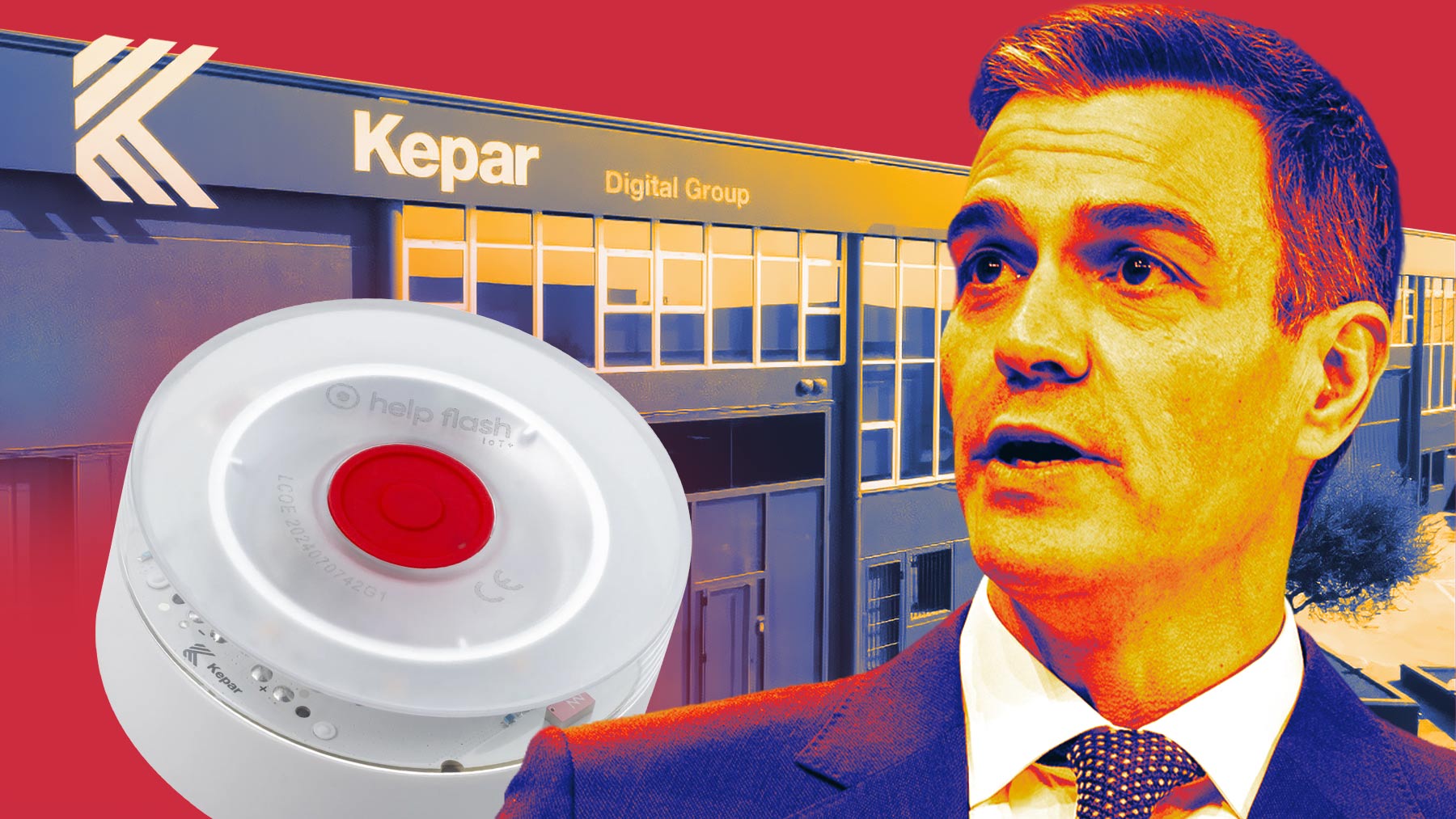 Sánchez y la fábrica de la primera baliza V16 homologada.