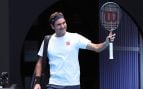 Roger Federer, en su entrada a la Rod Laver Arena.