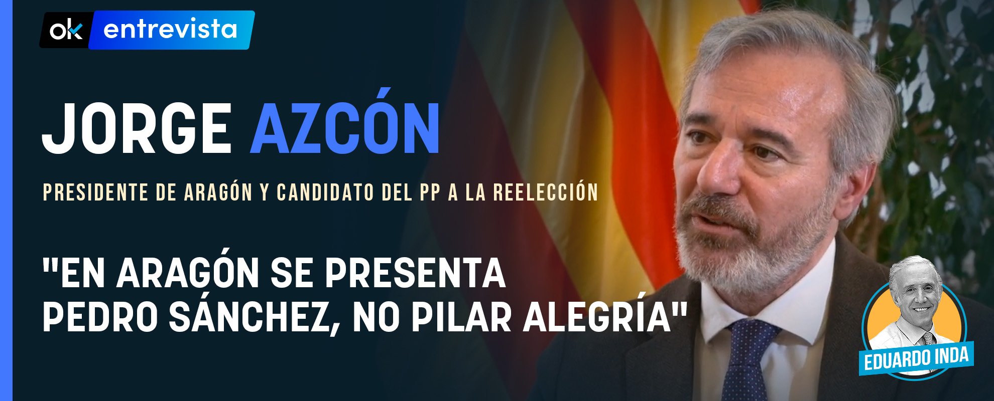 Jorge Azcón: En Aragón se presenta Pedro Sánchez, no Pilar Alegría