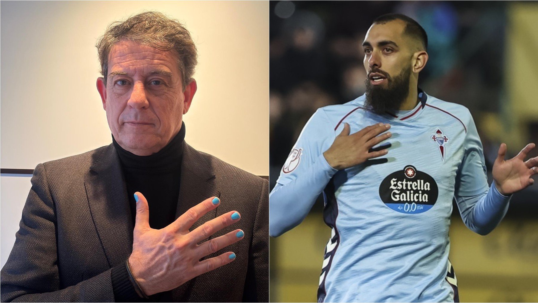 El líder del PSOE de Galicia se pinta las uñas de azul en apoyo a Borja Iglesias: Ante los ataques, más respeto