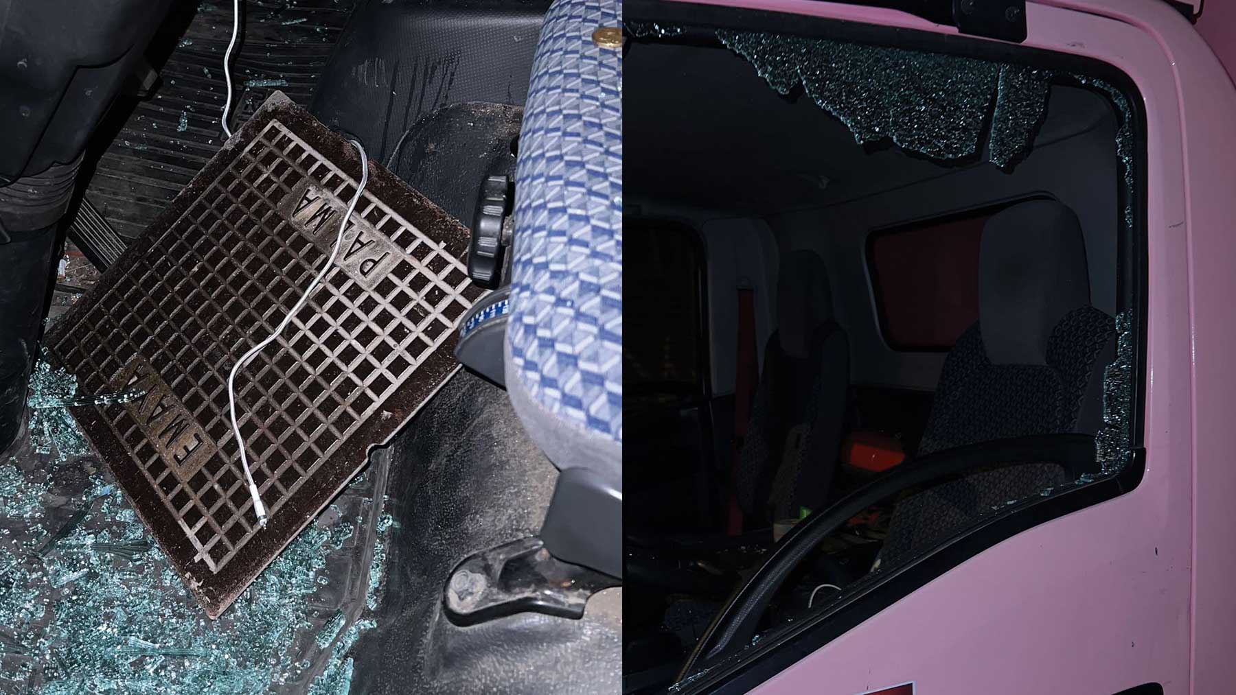 Un magrebí revienta con la tapa de una alcantarilla la ventanilla de un camión de reparto en Palma