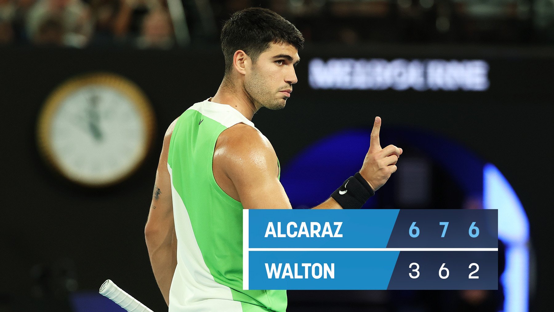 Alcaraz sigue igual: vence sin sobresaltos a Walton y mantiene su pleno en Grand Slam