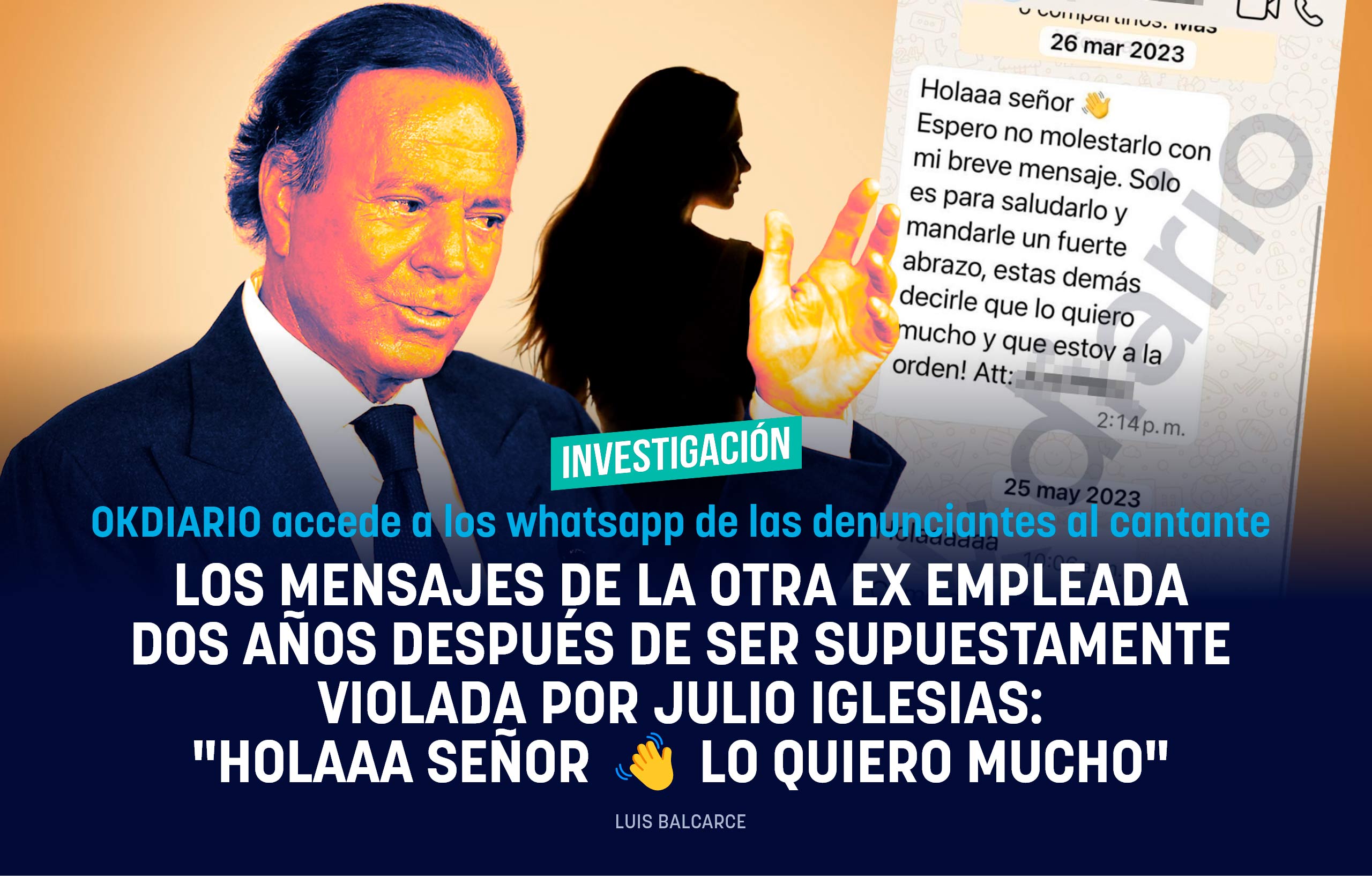 Los mensajes de la otra ex empleada dos años después de ser supuestamente violada por Julio Iglesias: Holaaa señor ? Lo quiero mucho
