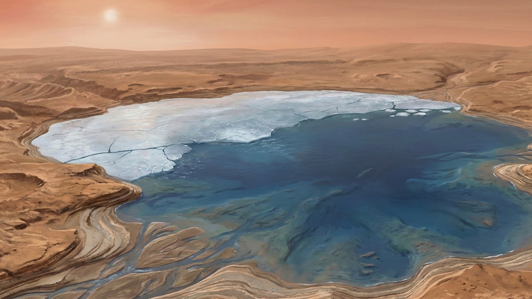 La astronomía celebra un hallazgo capital: los lagos de Marte podrían haber sobrevivido gracias al hielo