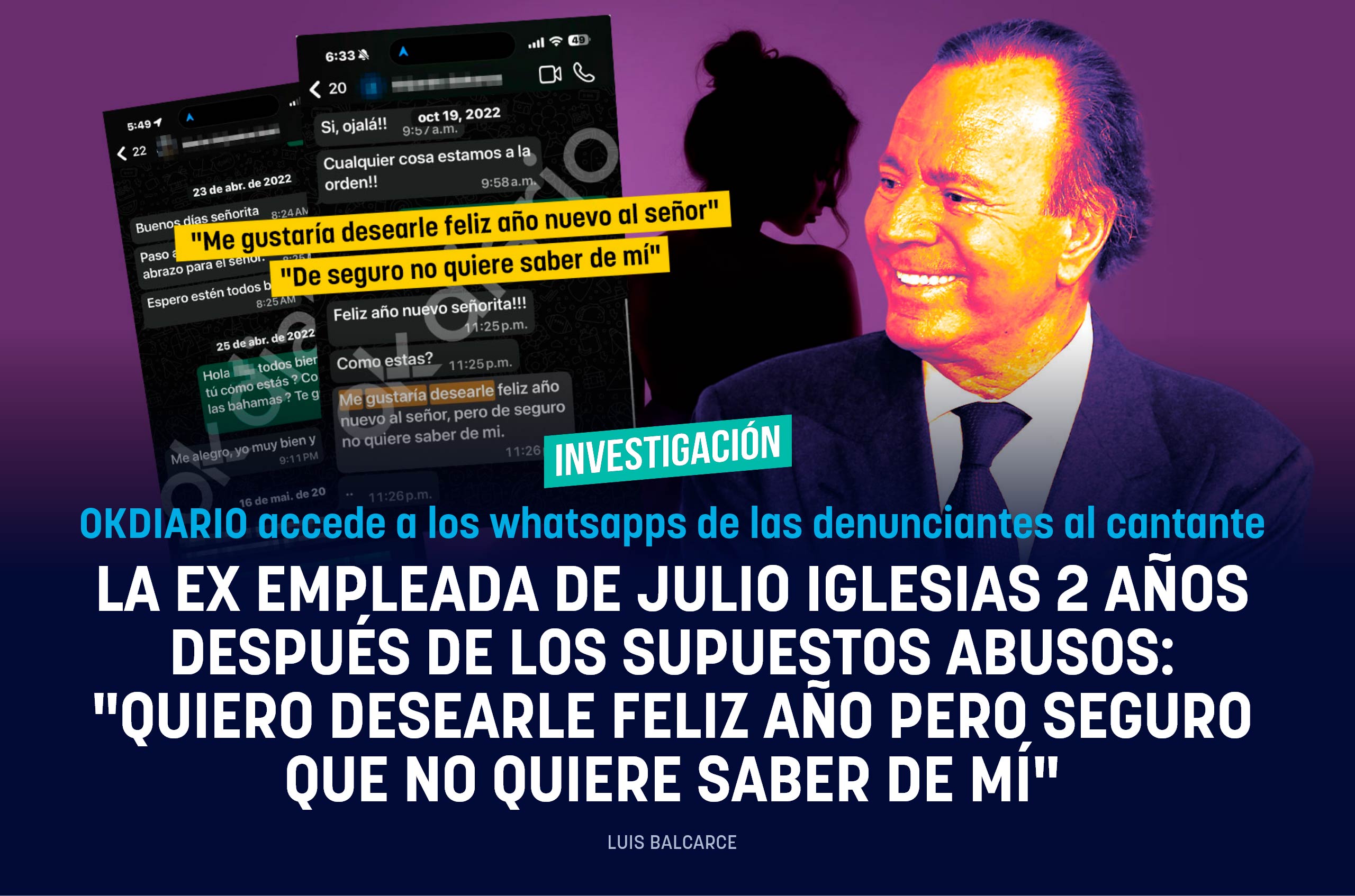 La ex empleada de Julio Iglesias 2 años después de los supuestos abusos: Quiero desearle feliz año pero seguro que no quiere saber de mí