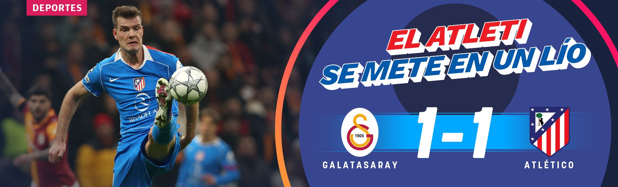 El Atlético se mete en un lío en Champions