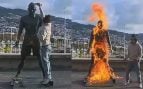 Un joven portugués prende fuego a la estatua de Cristiano Ronaldo en Madeira