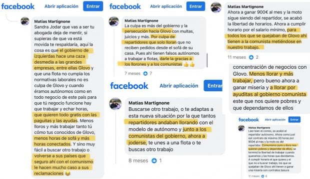 Mensajes de Facebook.