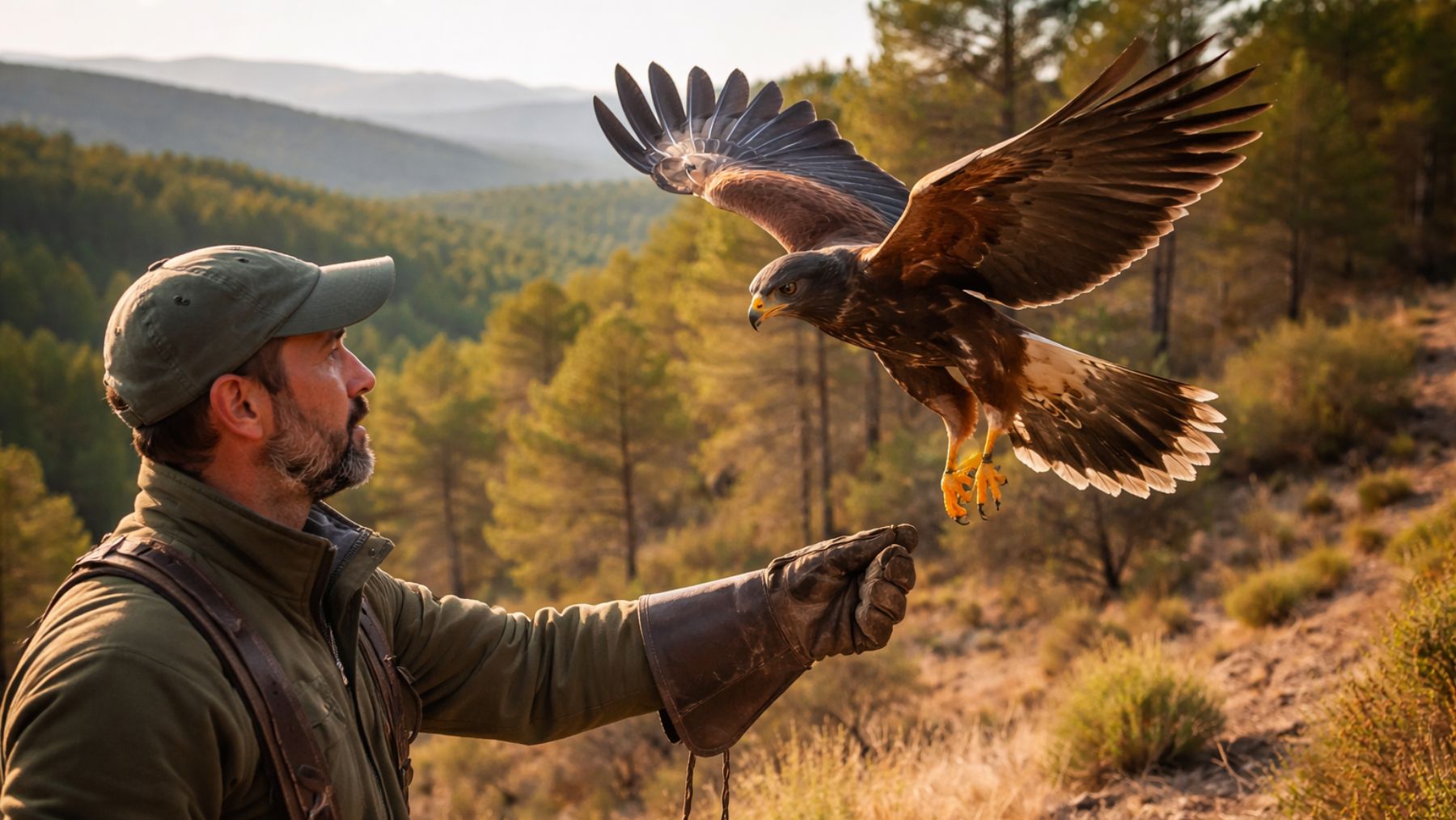 Un cetrero aragonés confirma la principal ventaja de la cetrería en un coto de caza: Tú no lo ves, pero ella sí