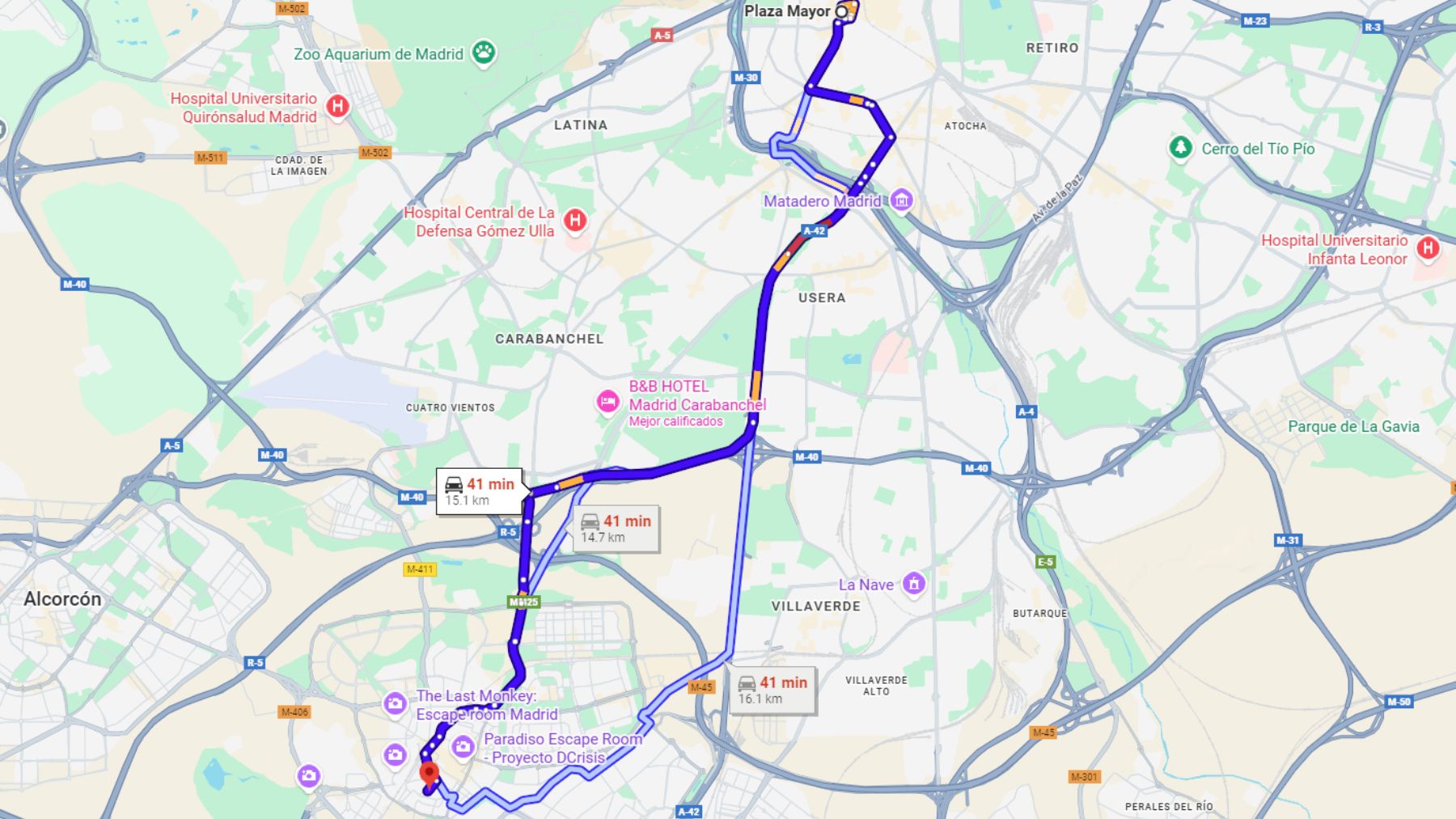 Mapa Madrid-Legan&eacute;s
